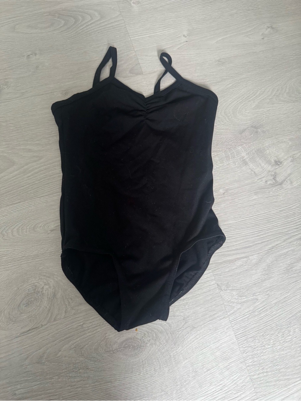 Girls' Black One-Piece Bodysuit with Adjustable Straps